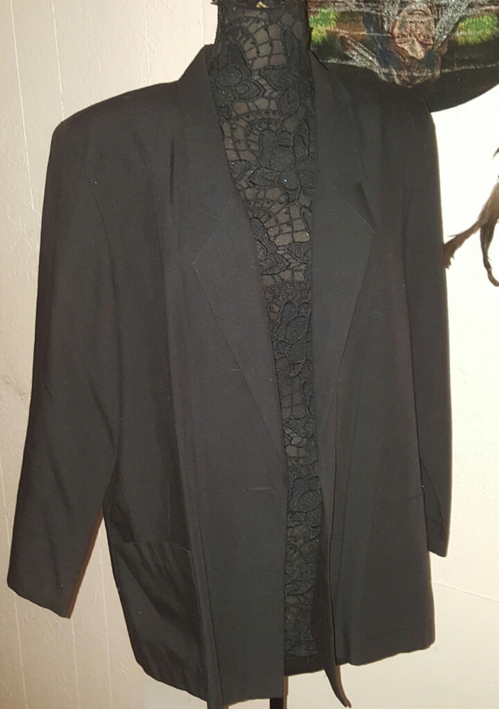 Prophecy Vintage Black Open front Blazer